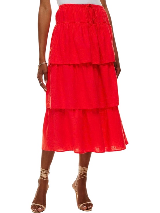 Wilfred Dresses & Skirts - Wilfred Century Linen tiered a-line red midi skirt size L excellent condition